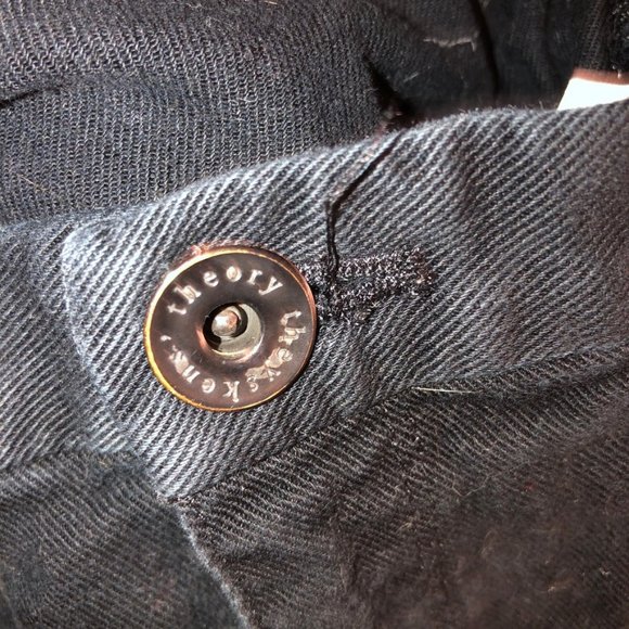 theory theyskens' black denim jeans shorts 25 - Picture 2 of 5